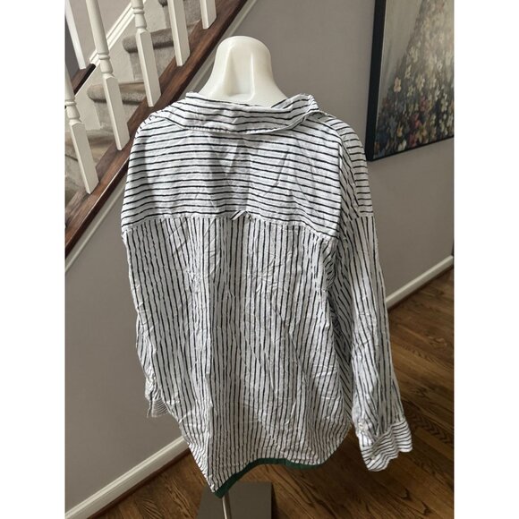 Zulu & Zephyr Paint Stripe Oversized Shirt Grey Green Size Large - Picture 3 of 3